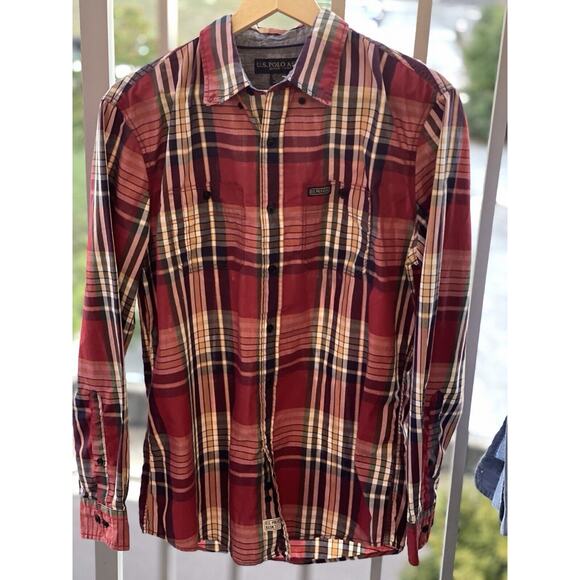 U.S Polo Assn Men's Shirt Button Up Long Sleeve Plaid Size M - Picture 1 of 4